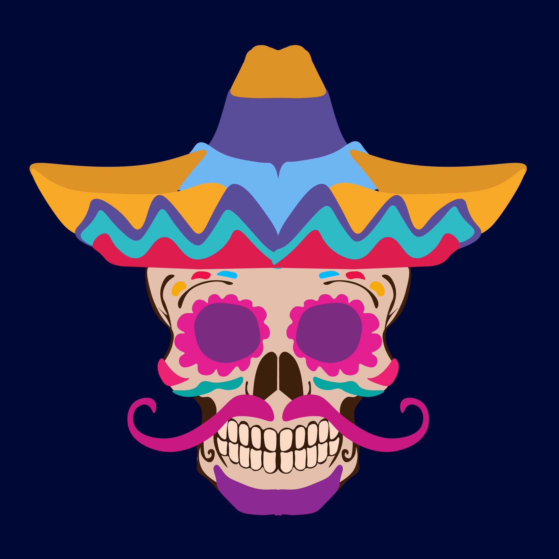 Mexican Skull with sumbrero