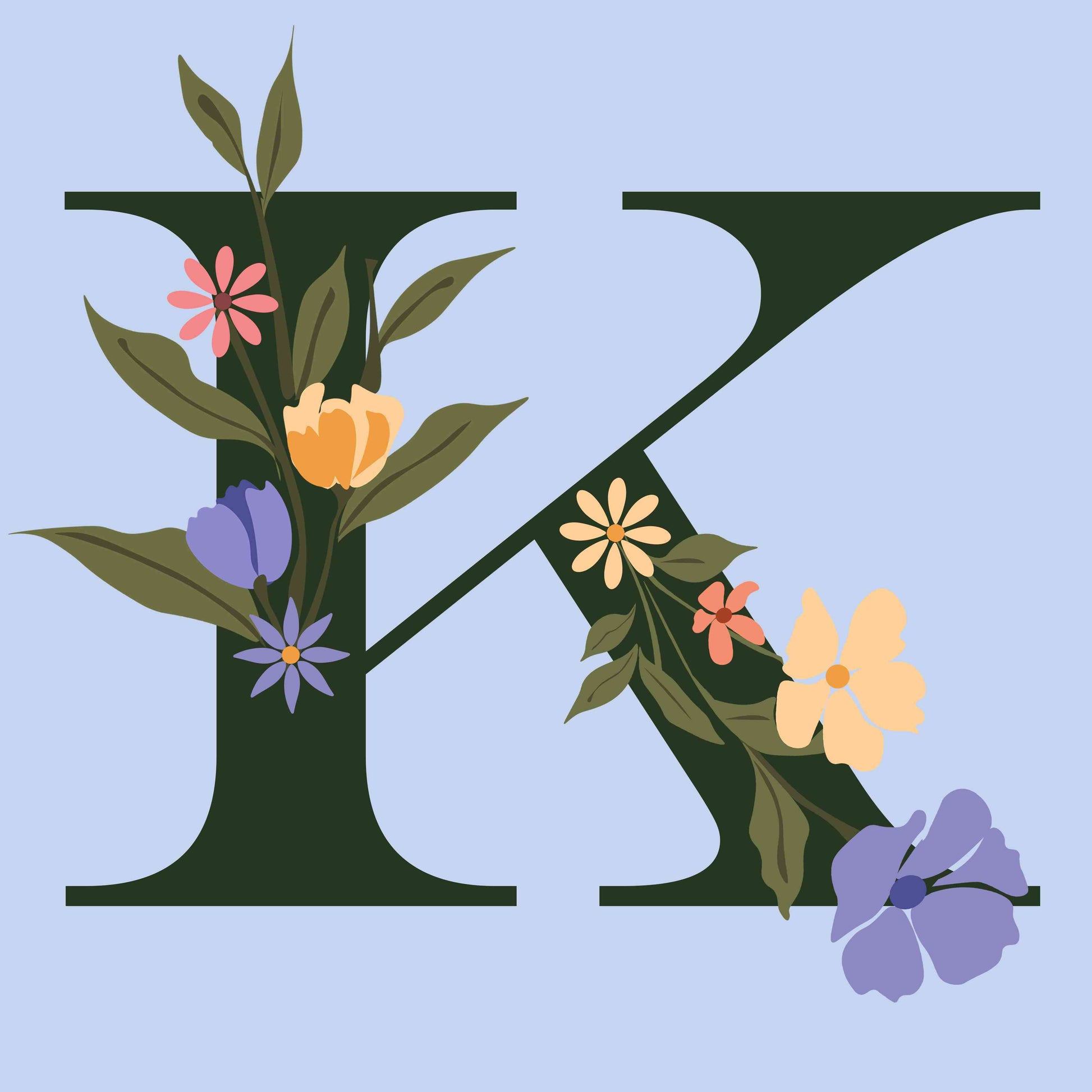 Floral Letter K