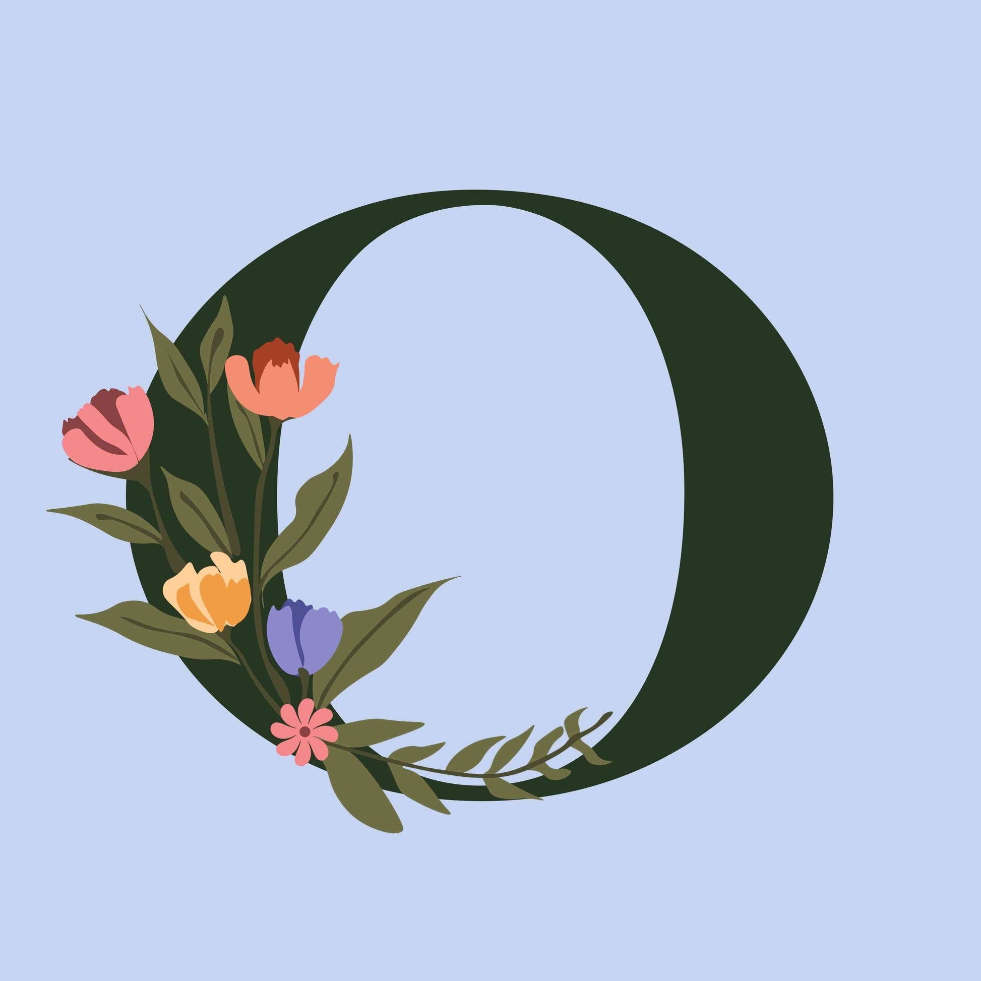 Floral Letter O