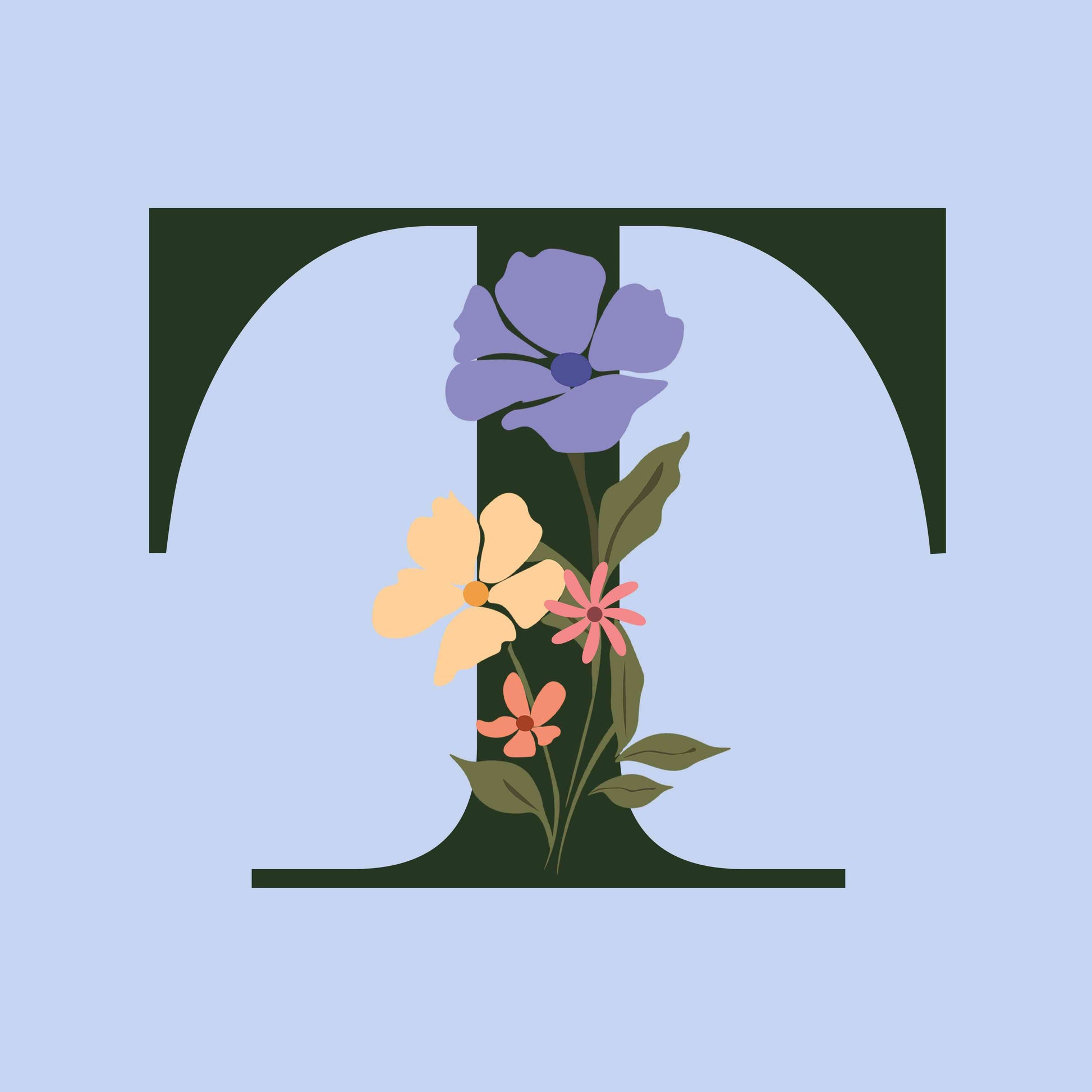 Floral Letter T
