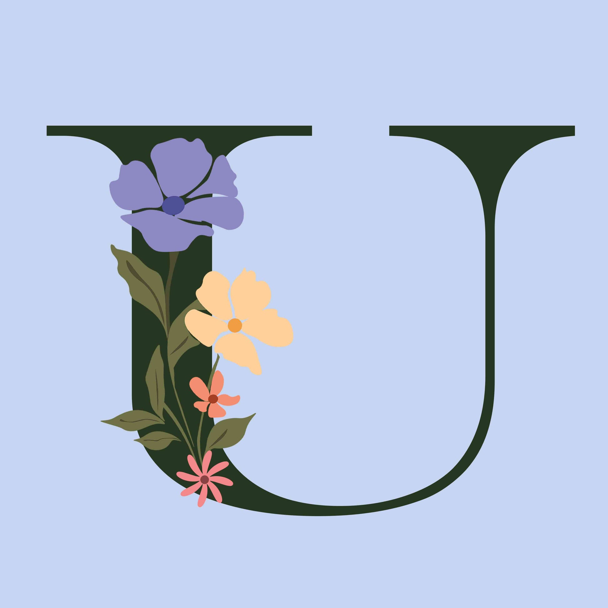 Floral Letter U