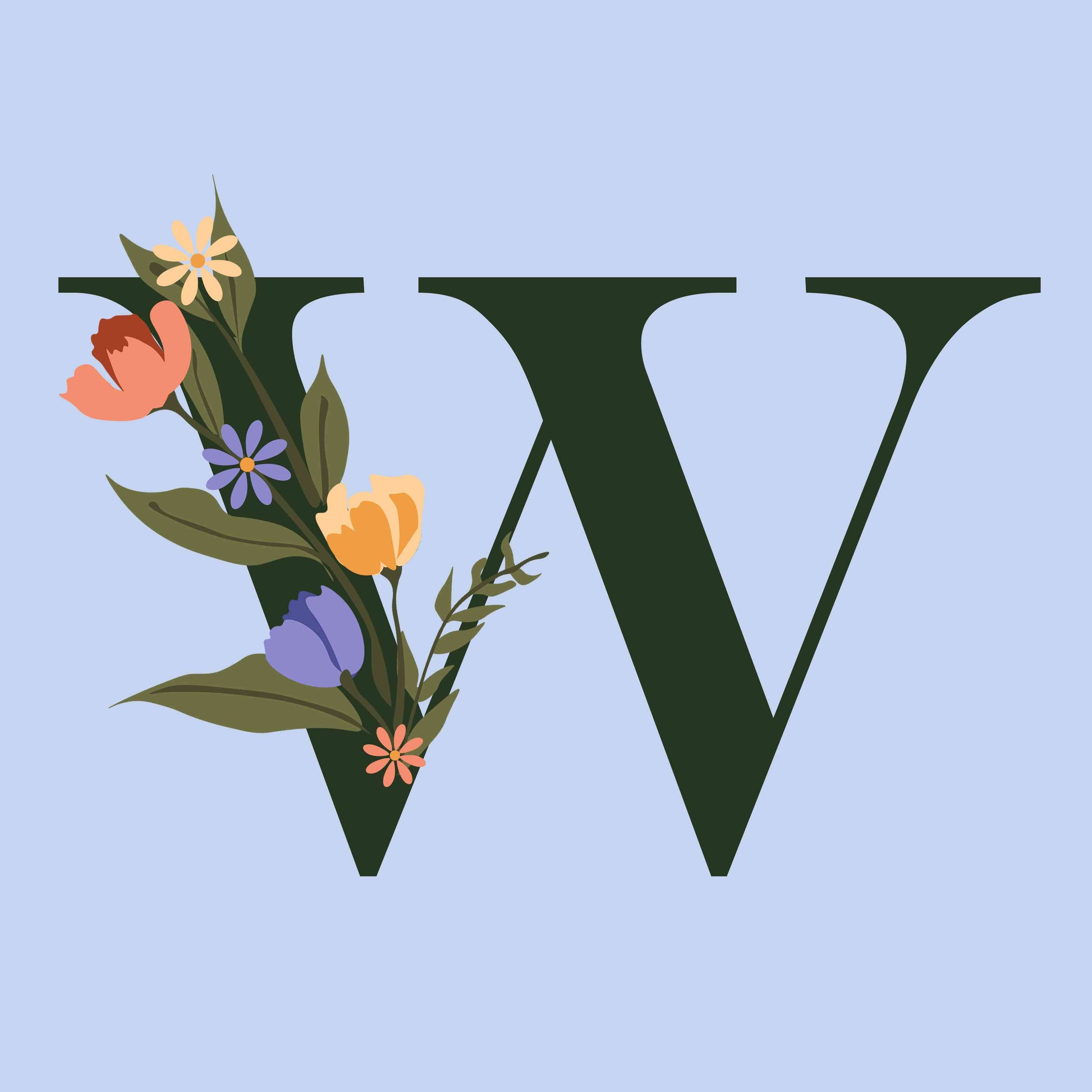 Floral Letter W