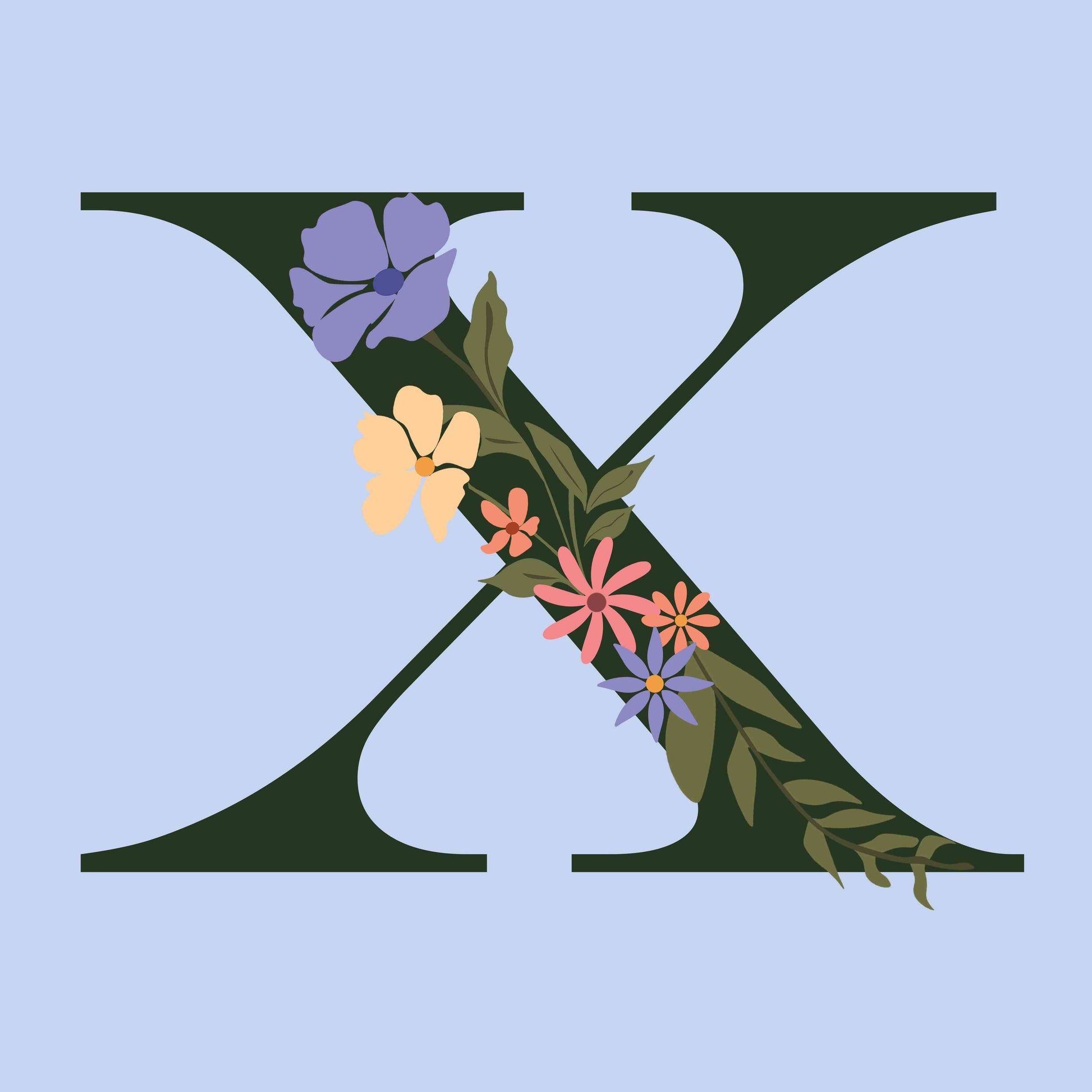 Floral Letter X