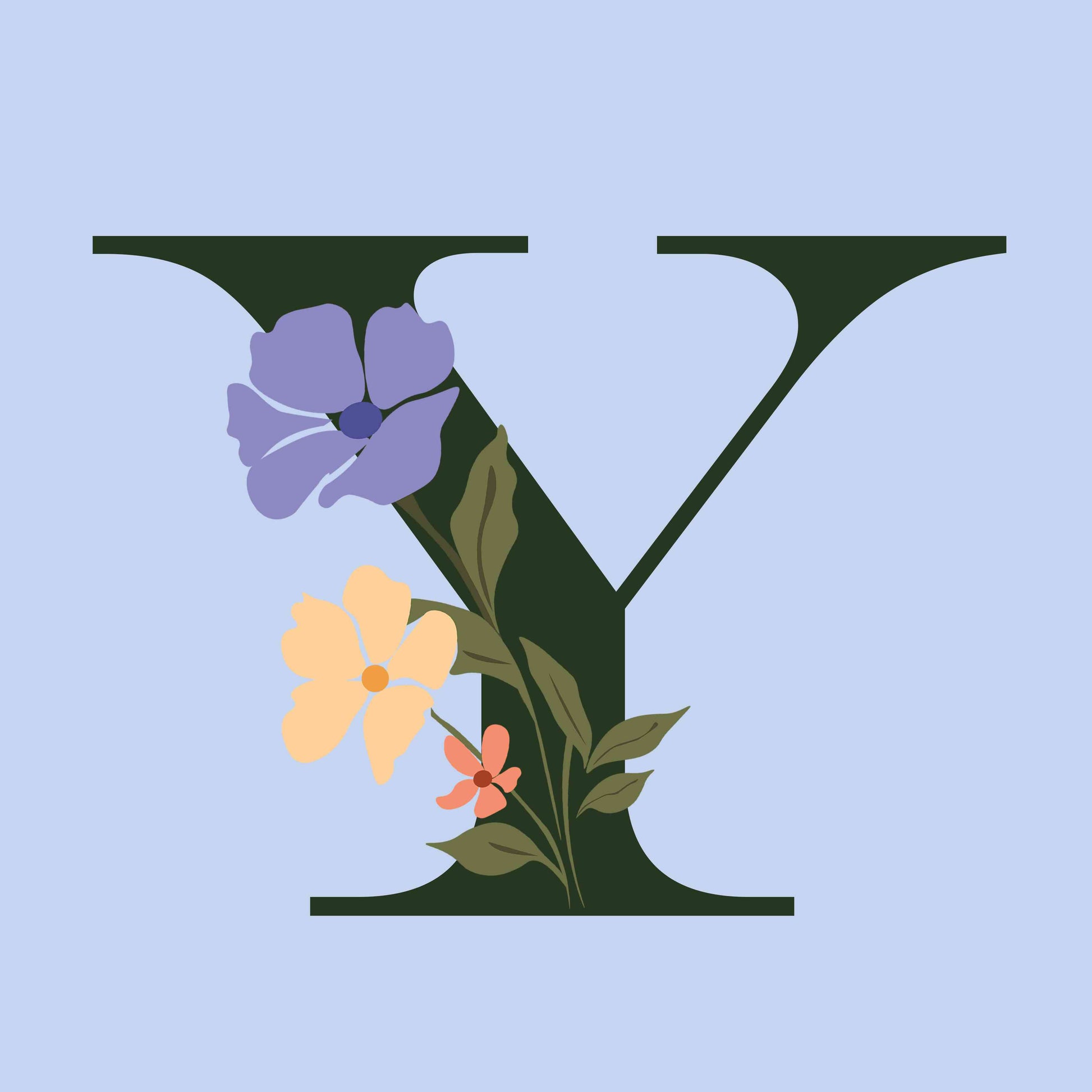 Floral Letter Y