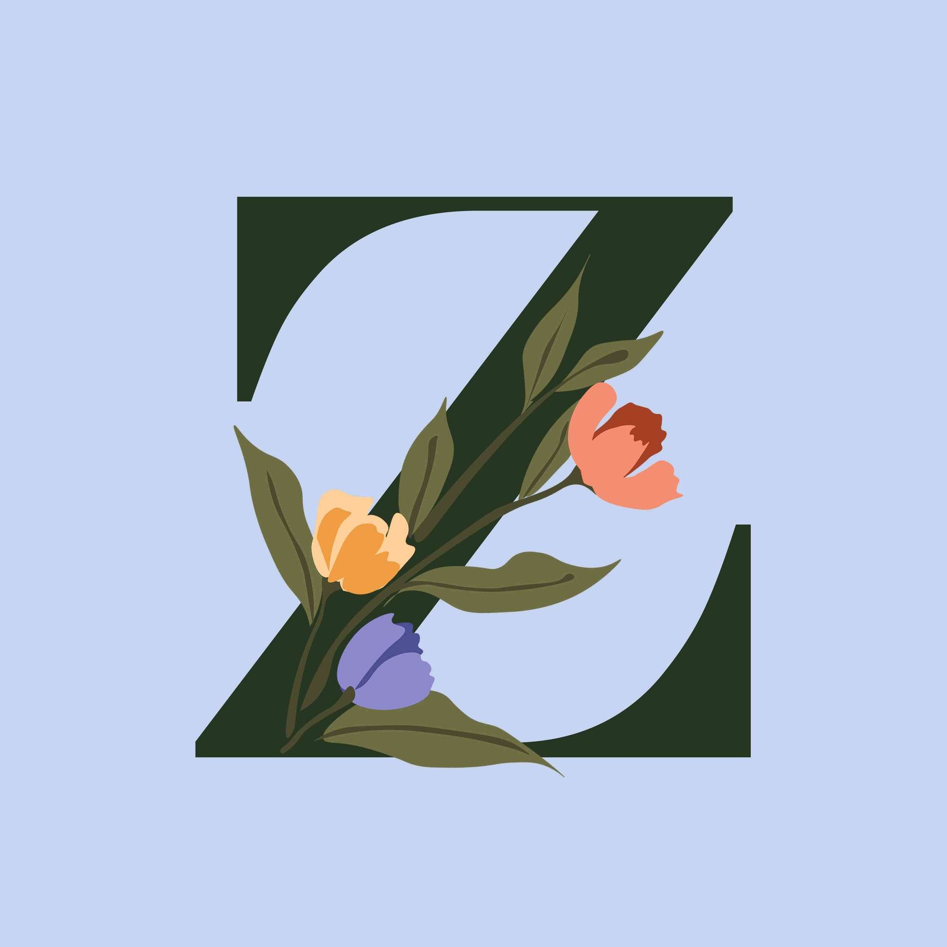 Floral Letter Z