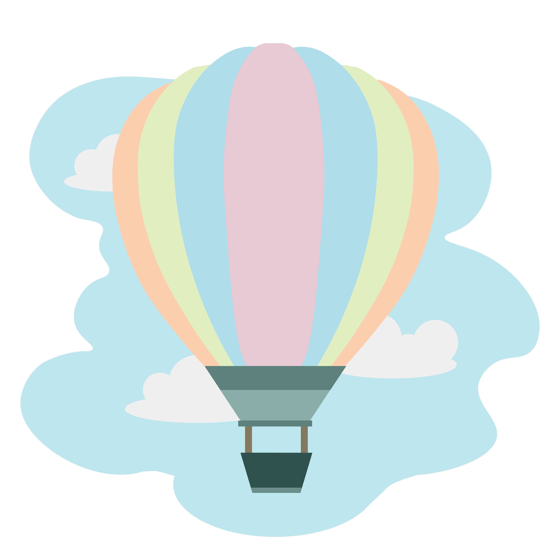 Pastel hot air balloon