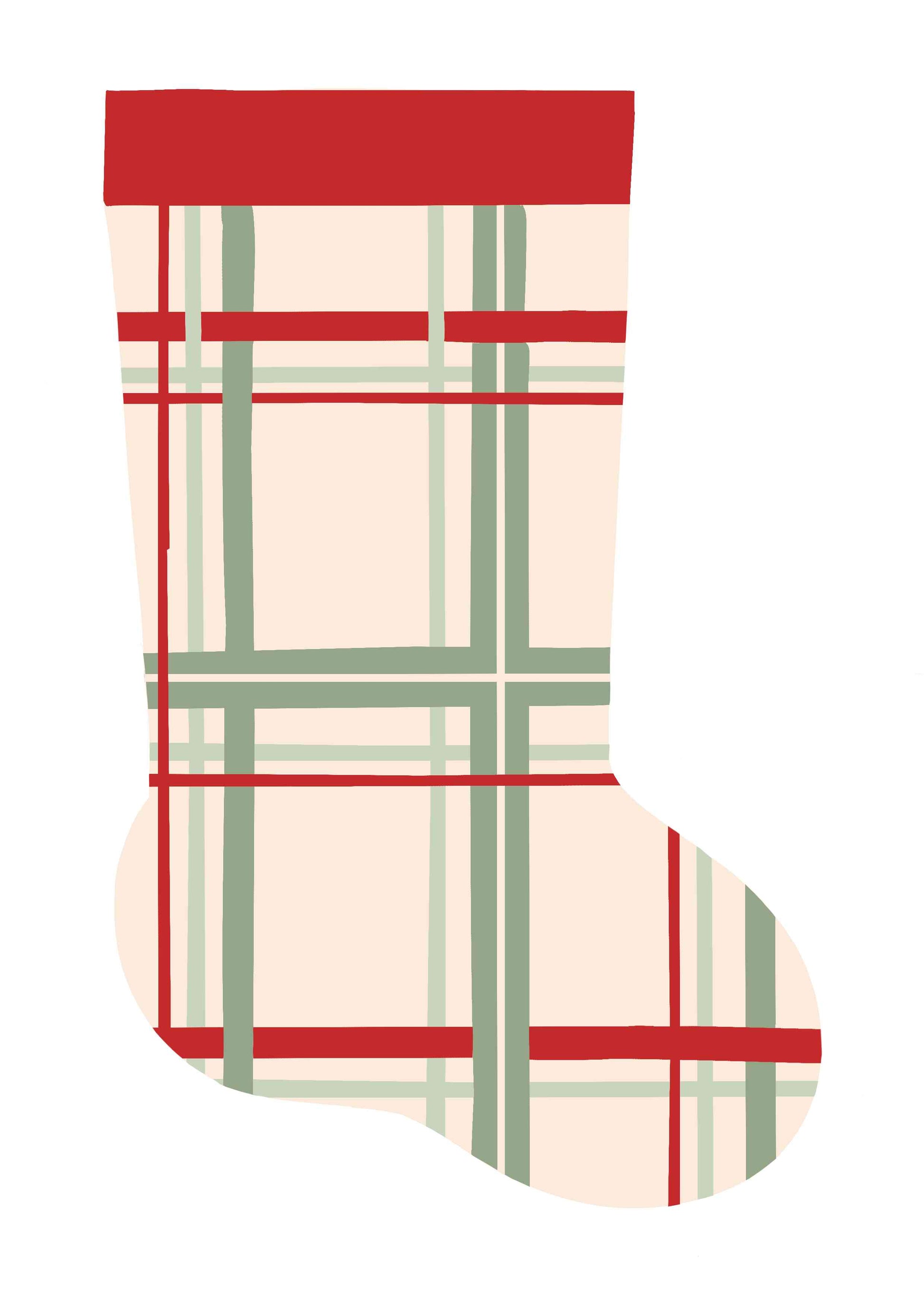 Mini Christmas Stockings - Checkered