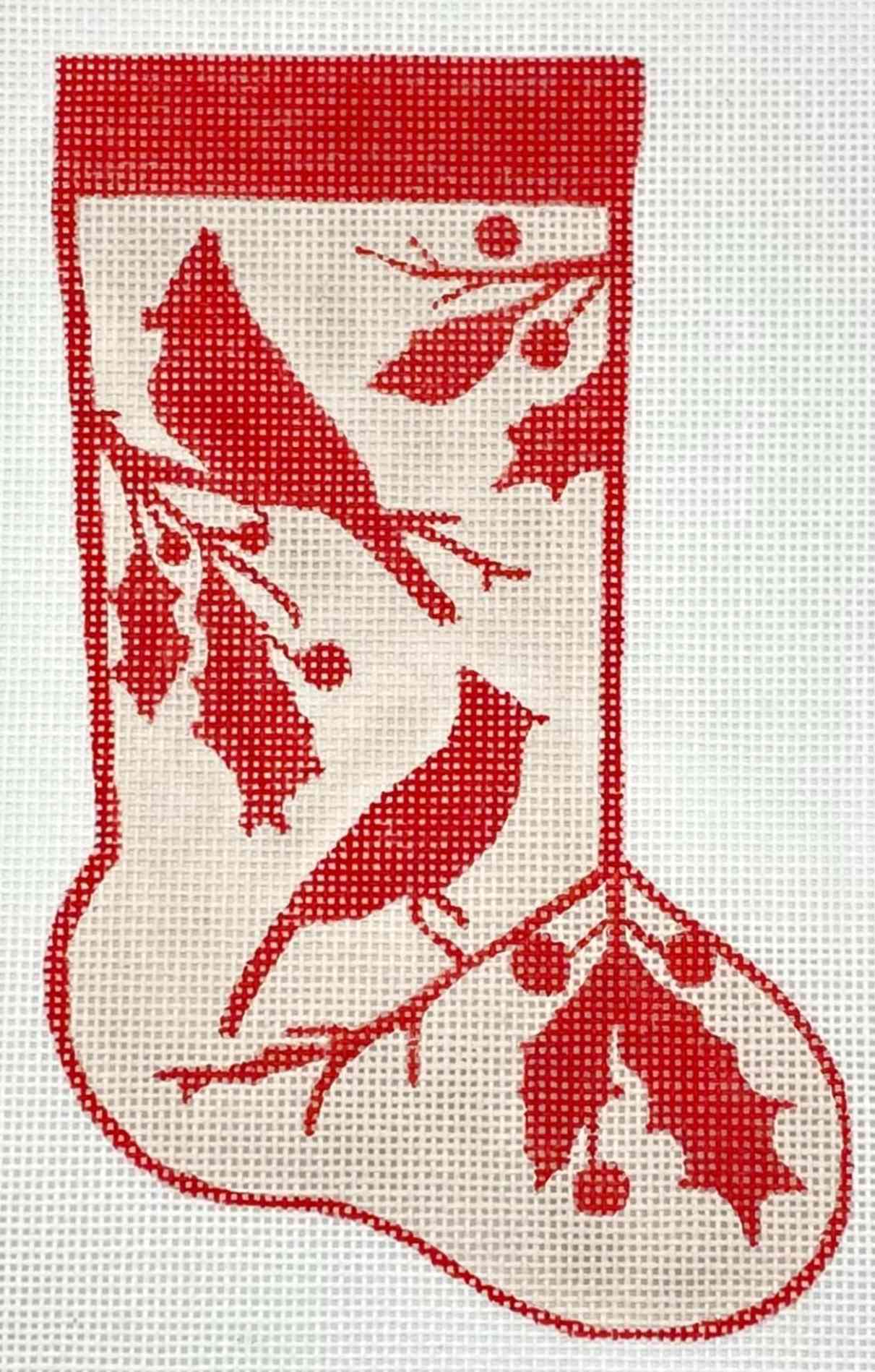Christmas Stocking - Cardinal bird