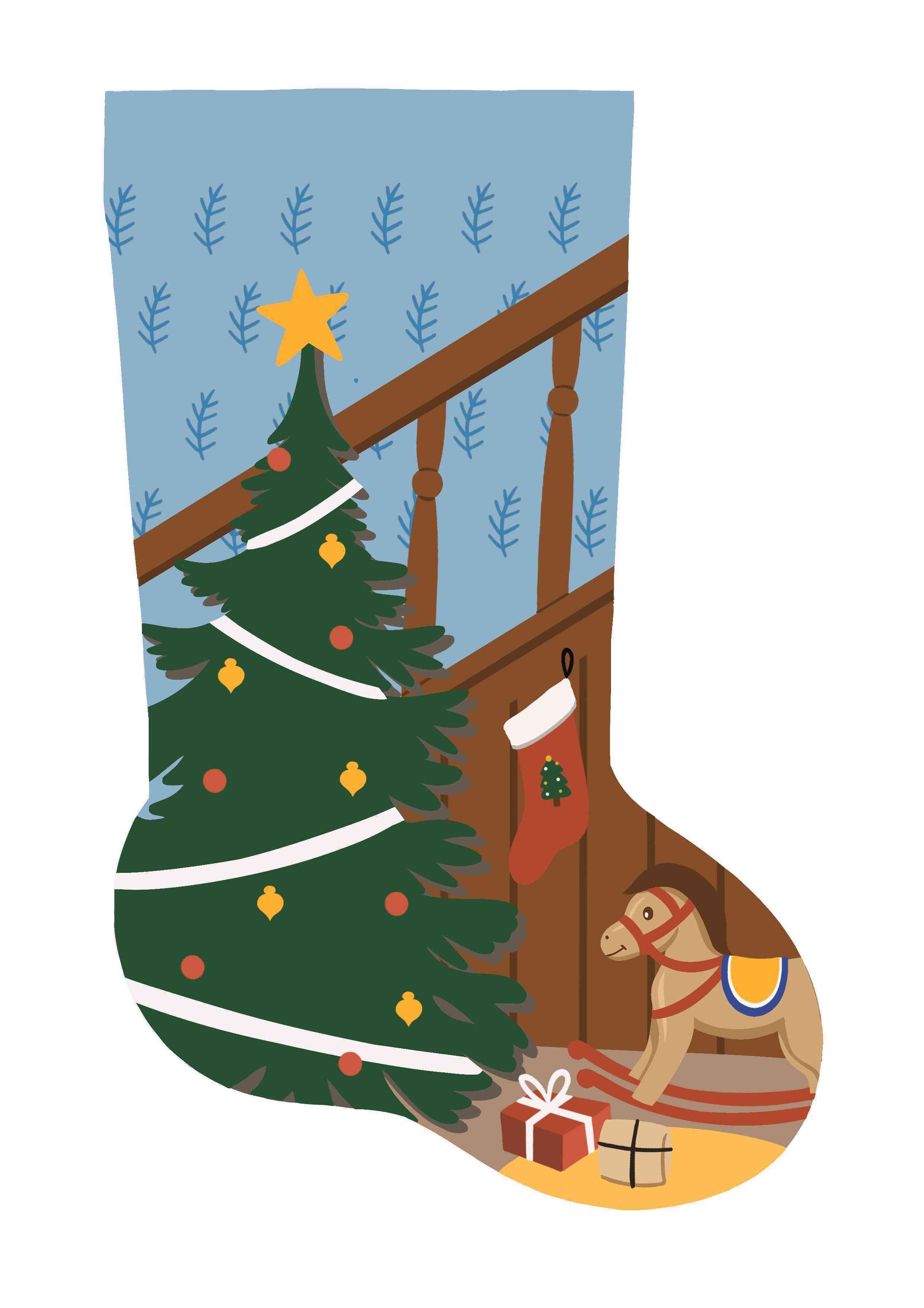 Mini Christmas Stockings - Christmas home decor (Blue)