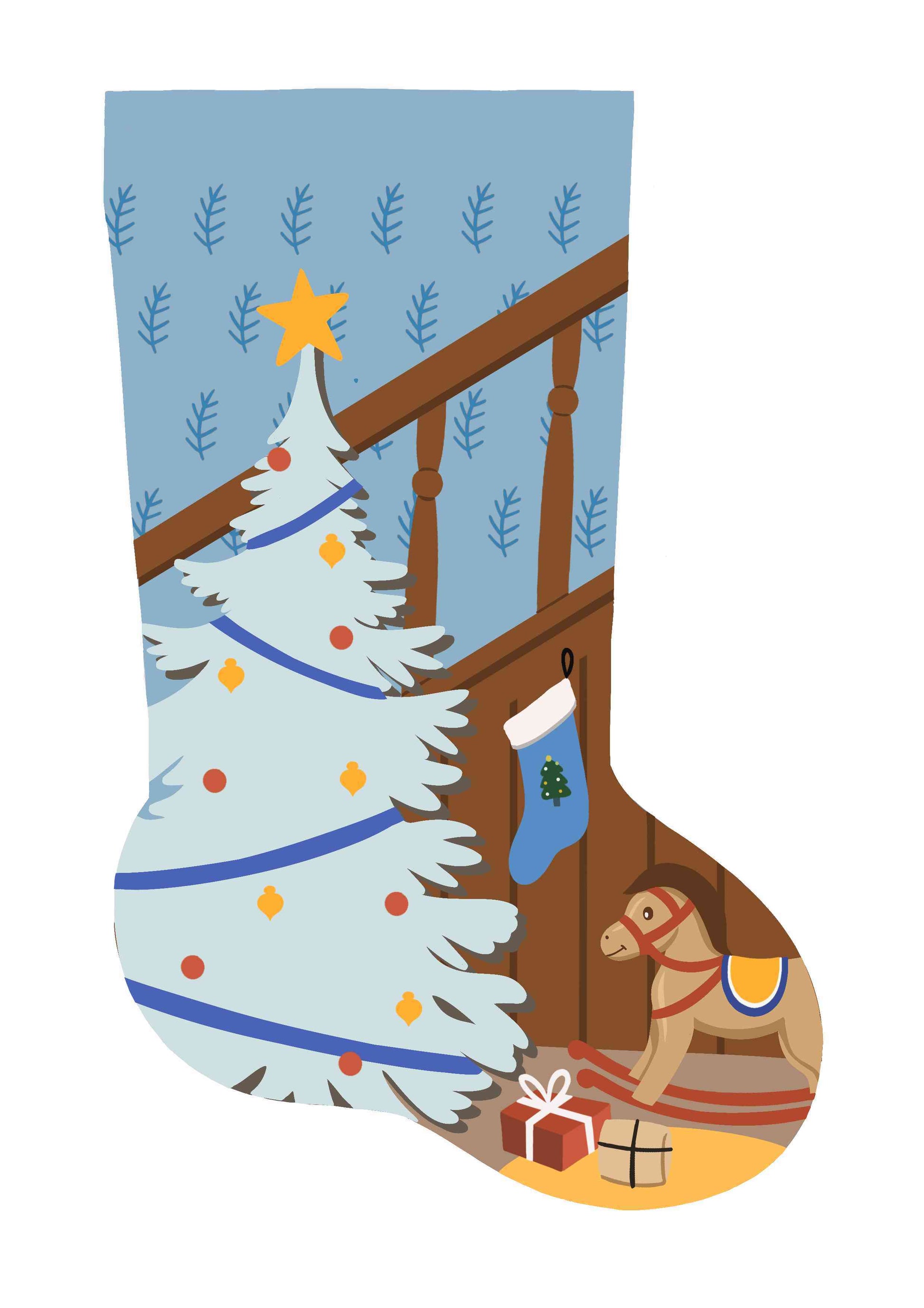 Christmas Stockings - Christmas home decor (Blue 2)