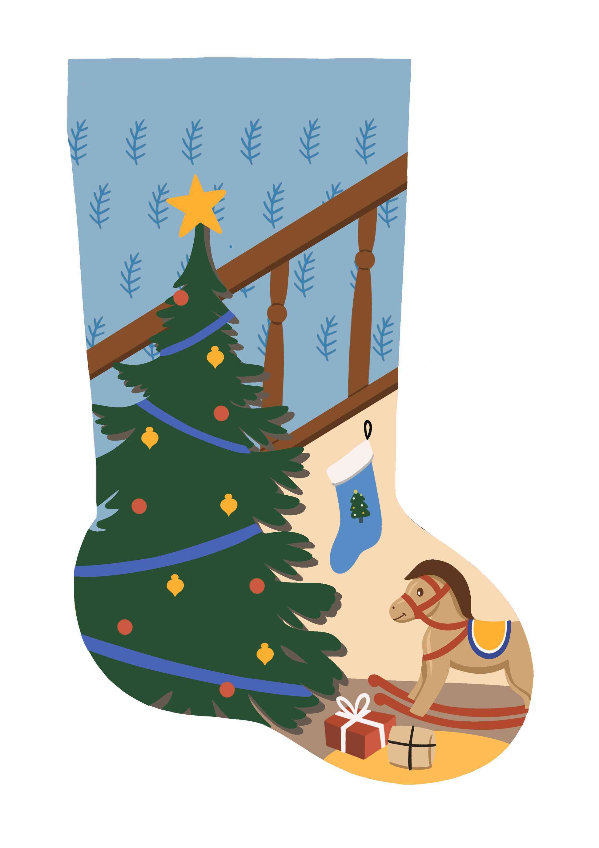 Christmas Stockings - Christmas home decor (Blue 3)