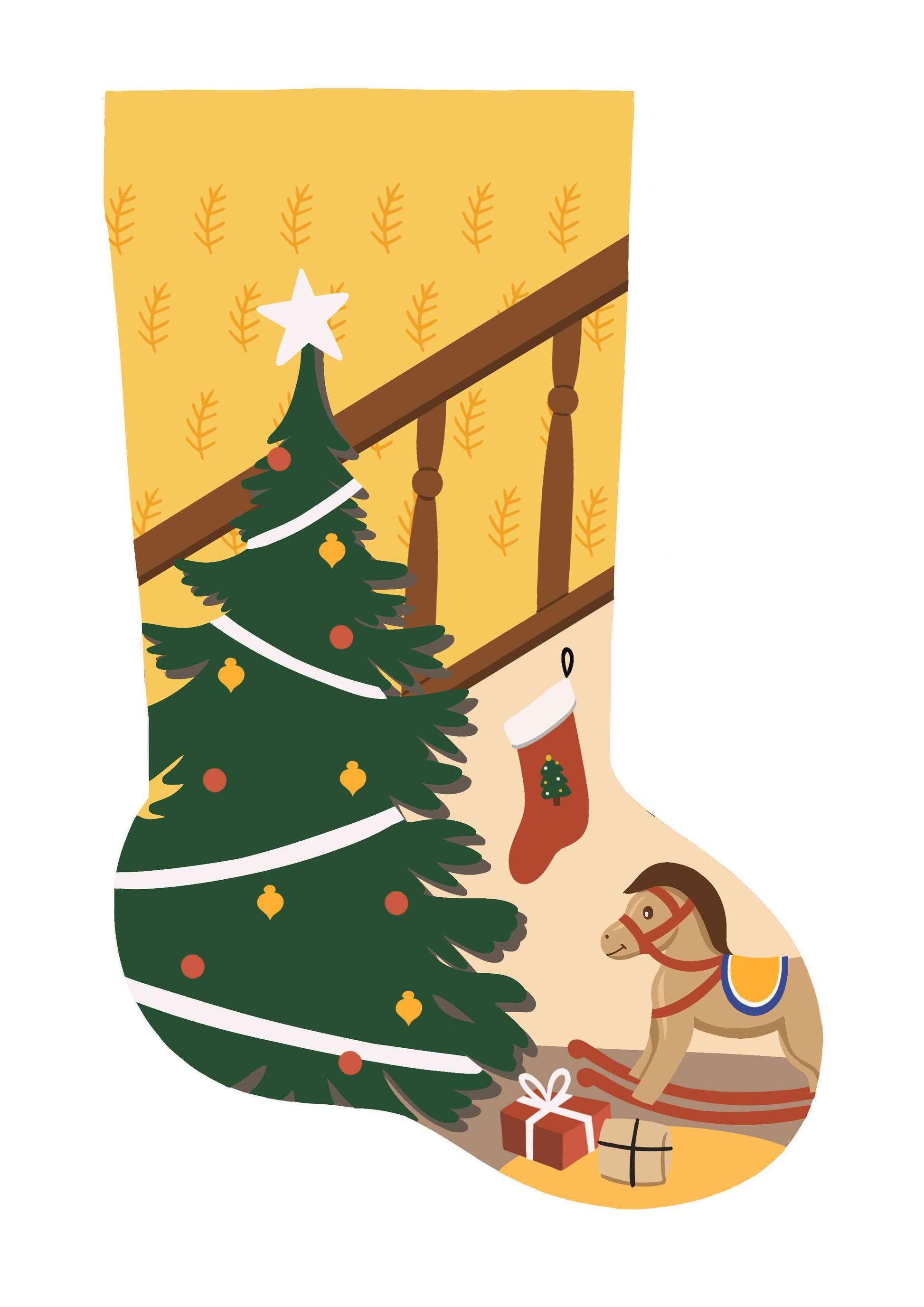 Christmas Stockings - Christmas home decor (Yellow)