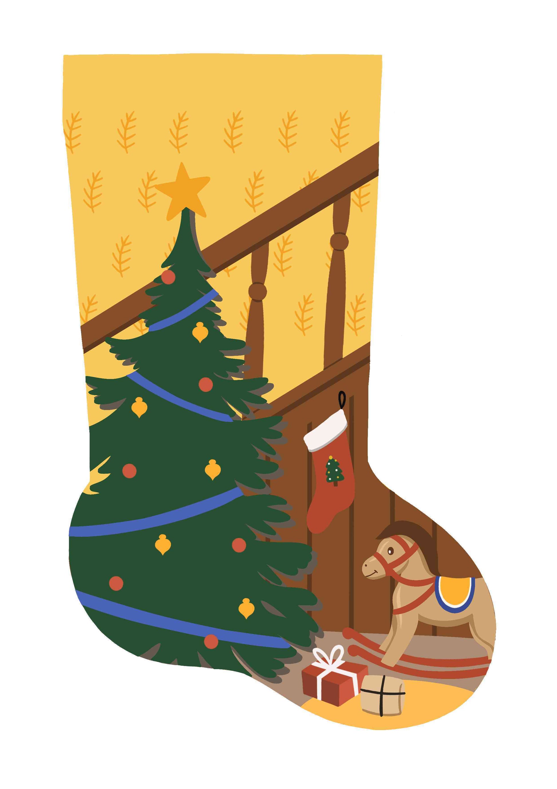 Mini Christmas Stockings - Christmas home decor (Yellow 2)