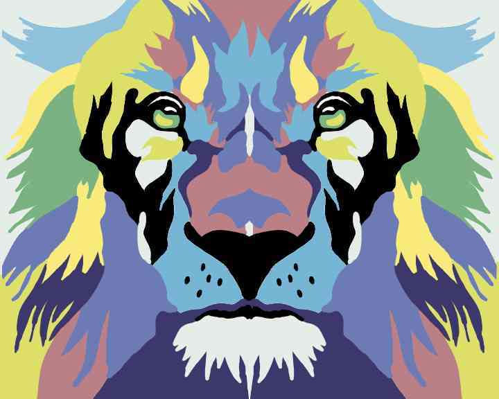 Abstract Colorful Lion