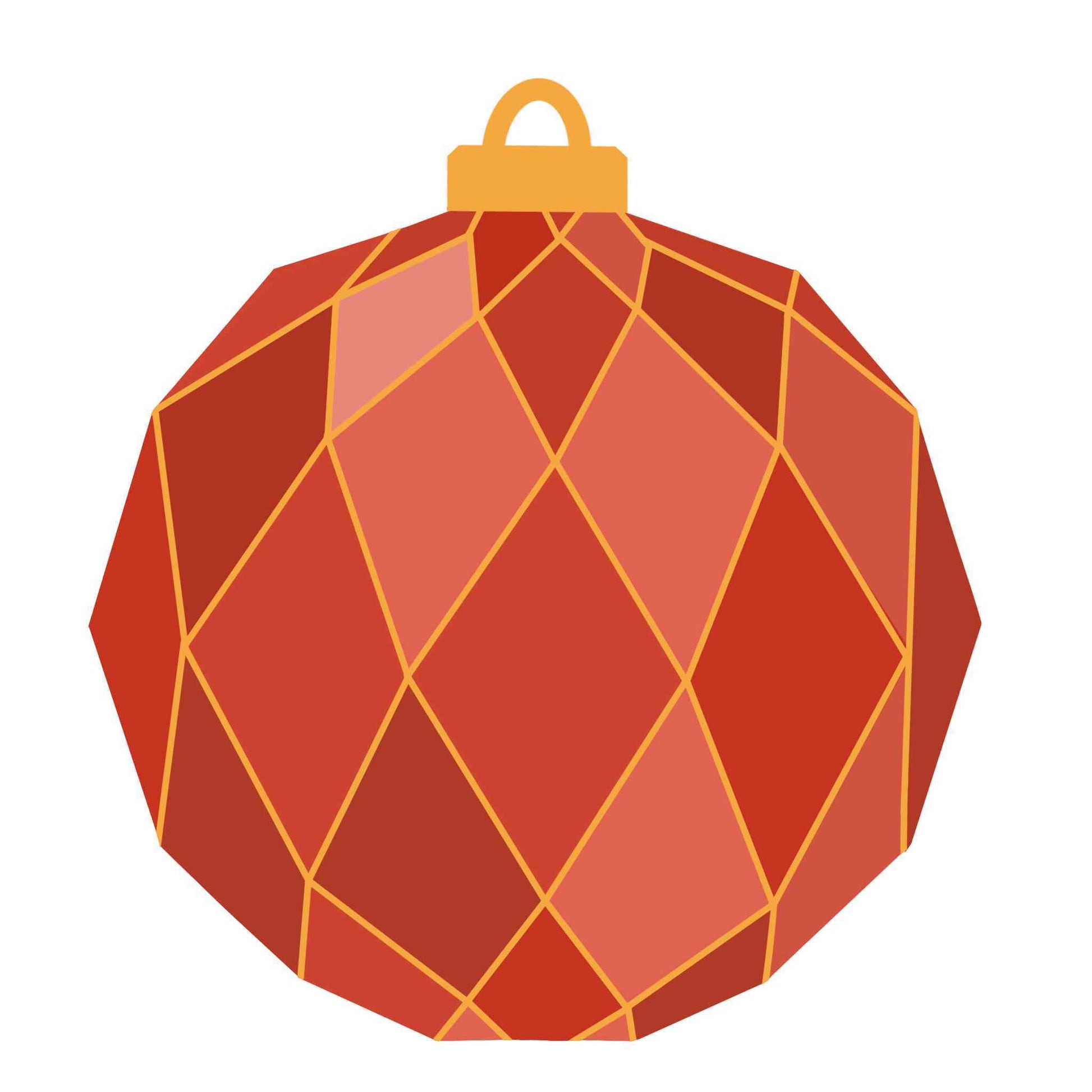 Red Geometric Christmas Ball