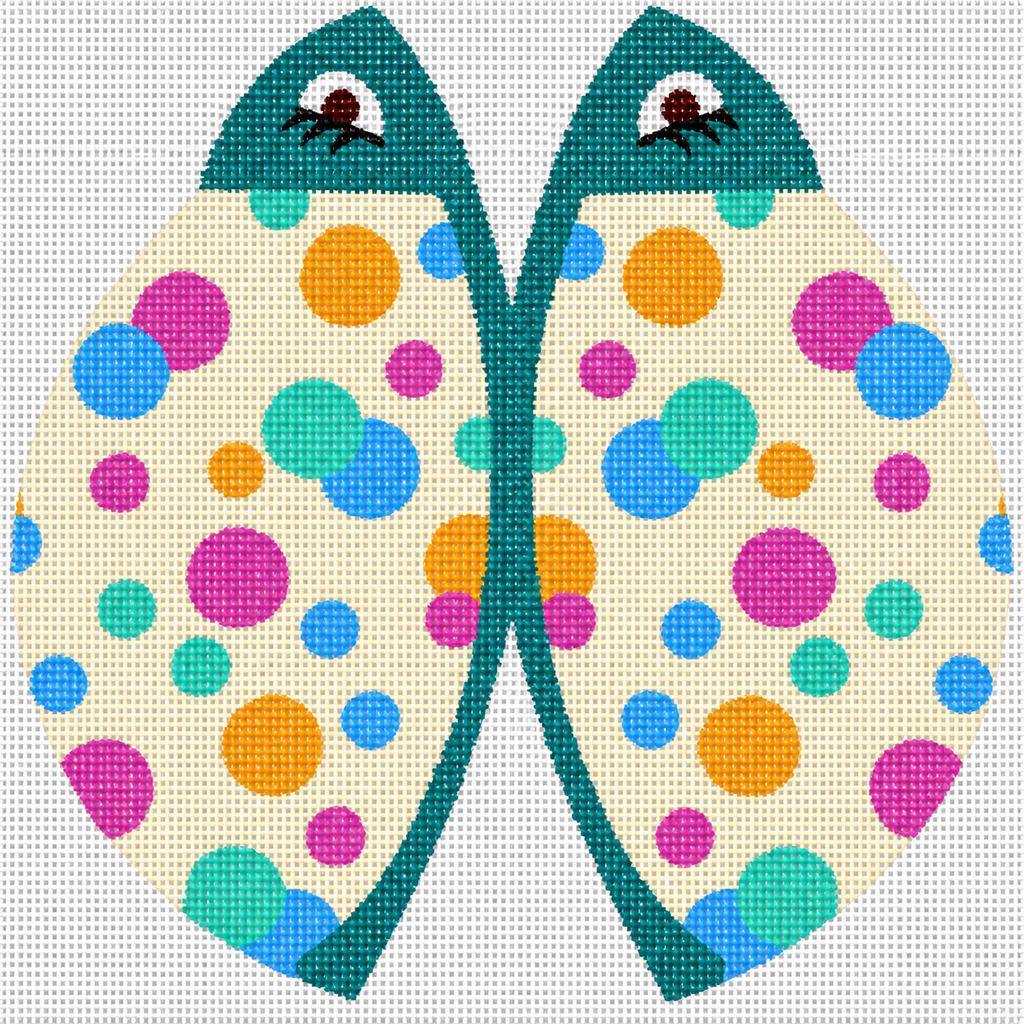 Polka Dot Fish Pair Illustration