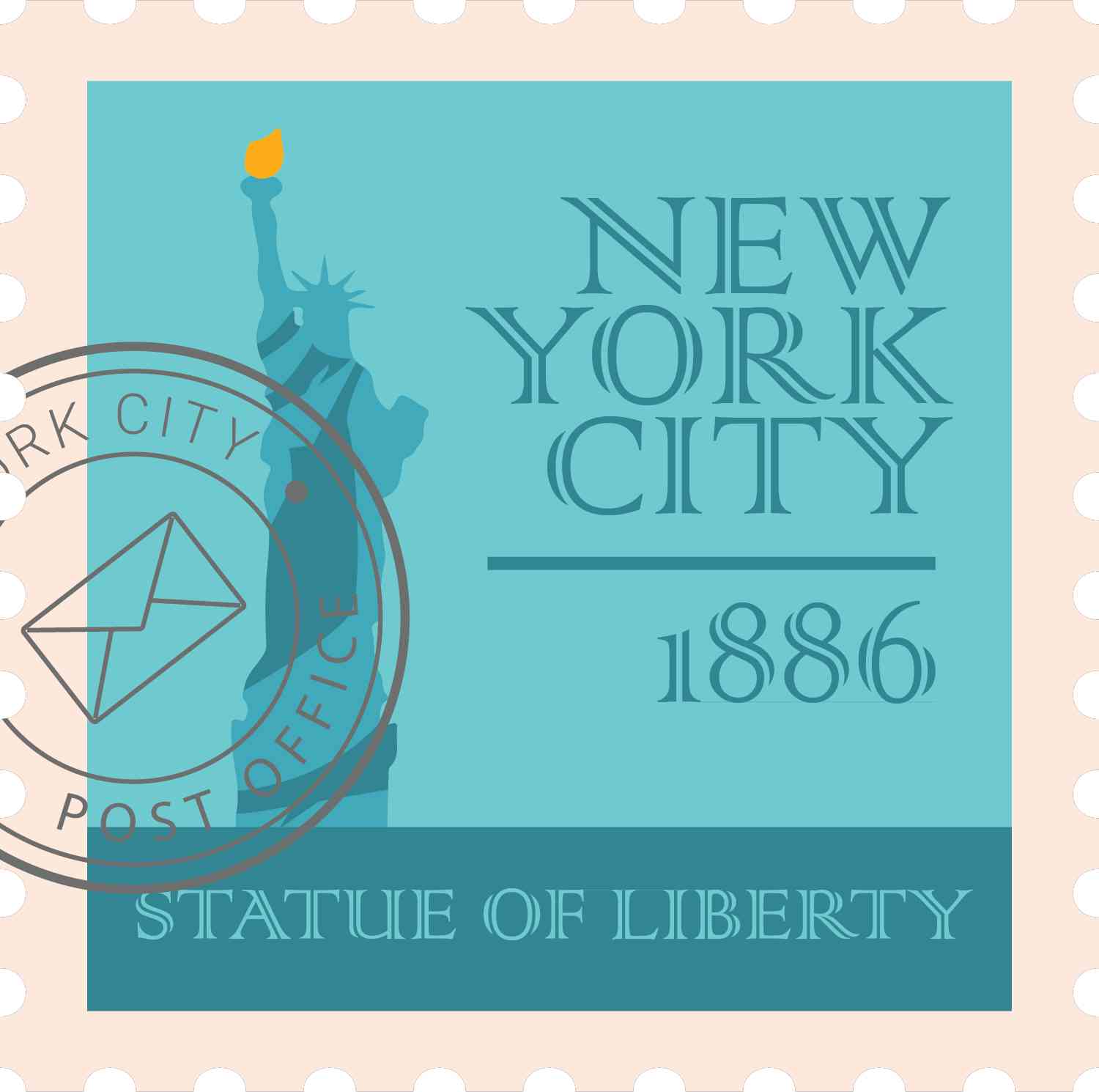 Vintage Stamps - The Statue of Liberty