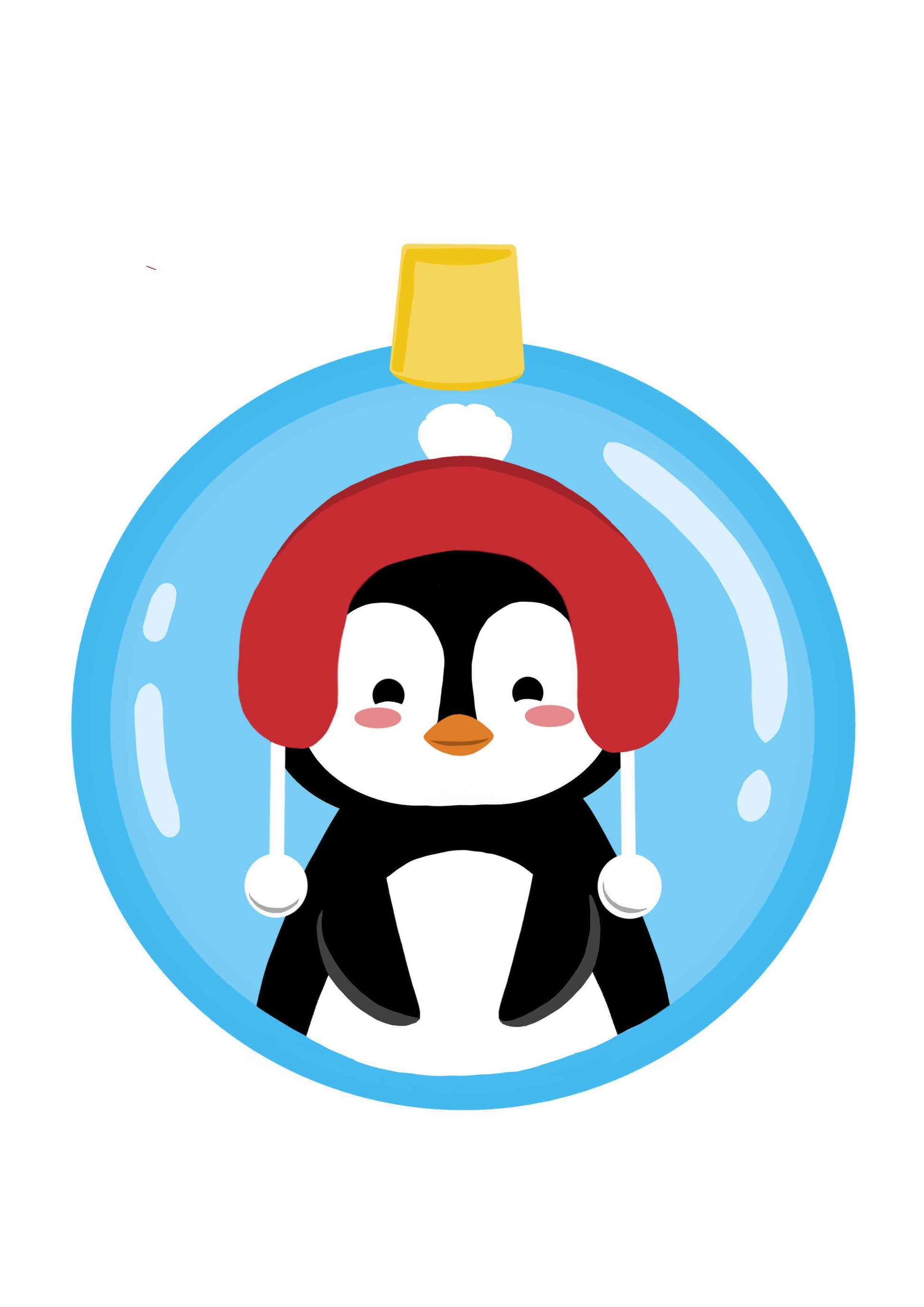 Christmas Balls with Penguin