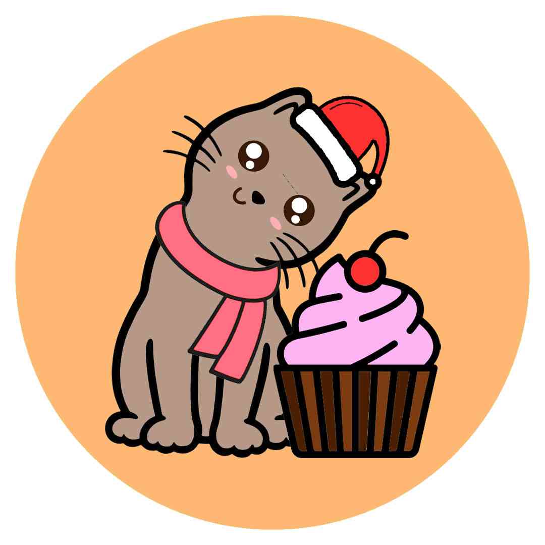 Christmas- Cat with Cupcake