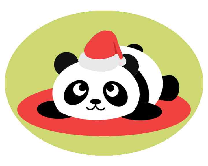 Panda with Santa hat