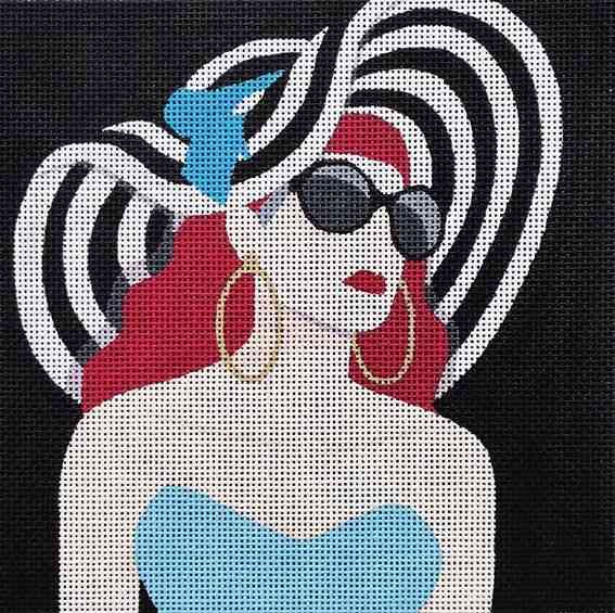 Woman in Striped Hat