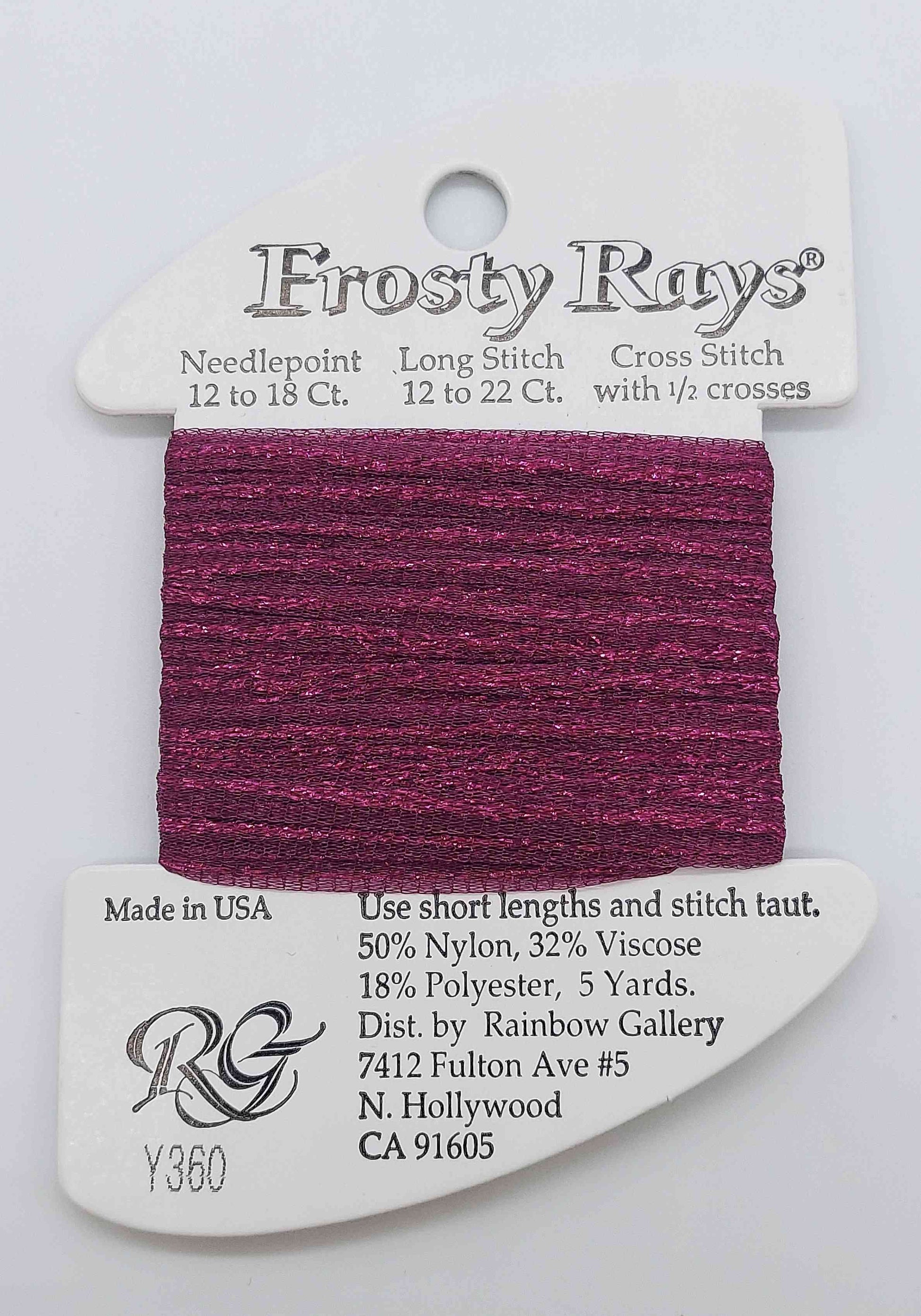 Frosty Ray -  Assorted Colors - Y360 - Dark Rose Goss