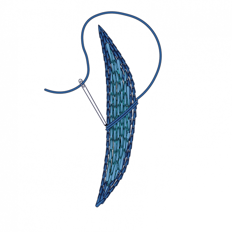 Padded satin stitch 5 stitch diagram