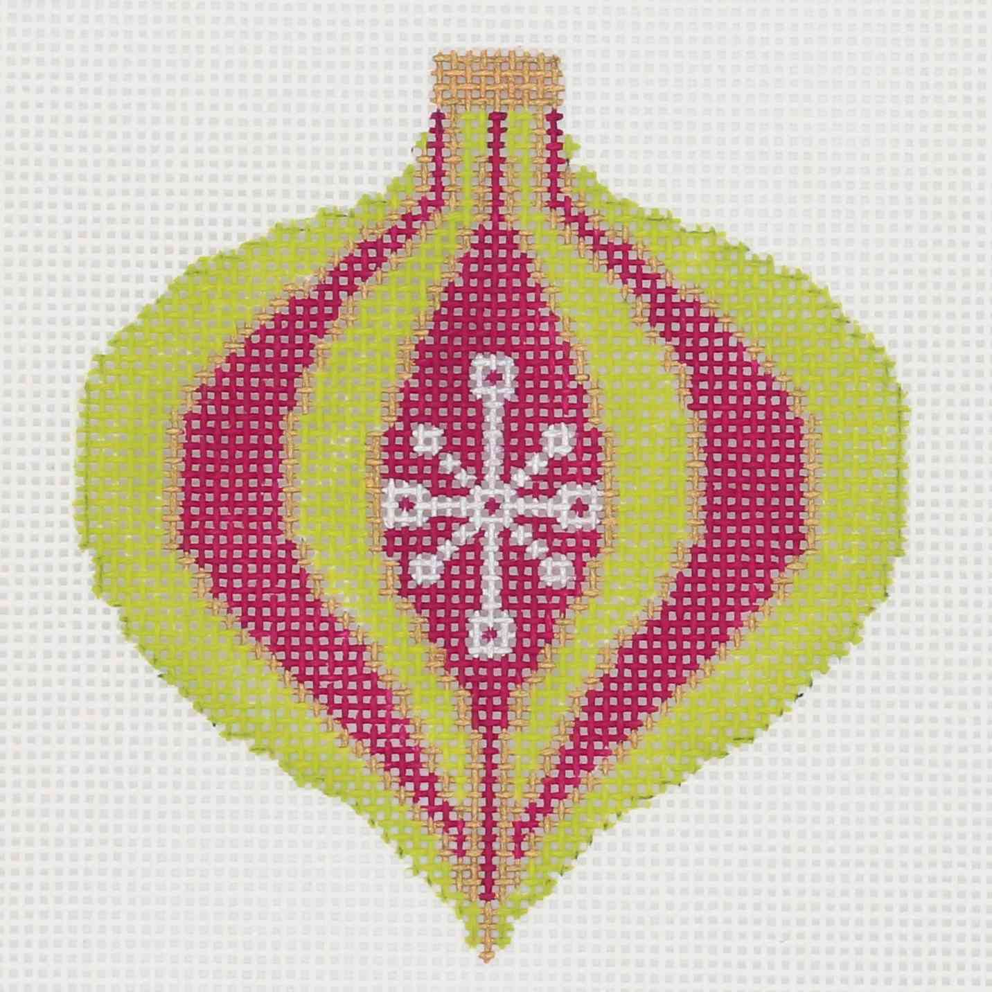 Pink/Green Onion Teardrop - Small Bauble