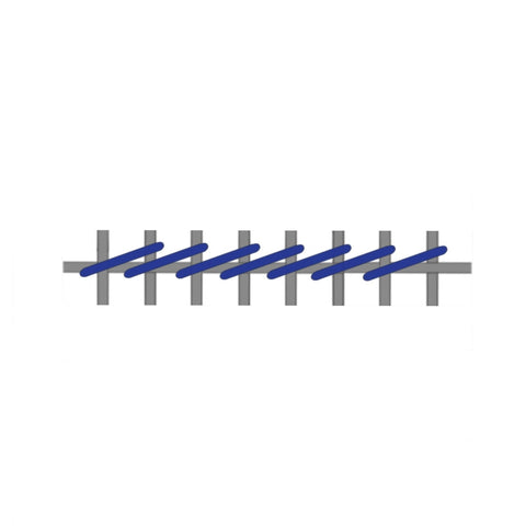 Reverse side of continental (horizontal rows) stitch diagram