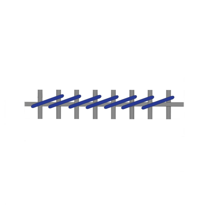 Reverse side of continental (horizontal rows)