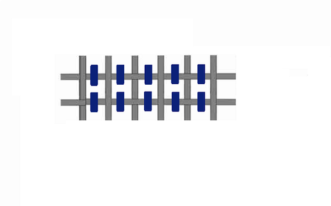 Reverse side of half stitch stitch diagram