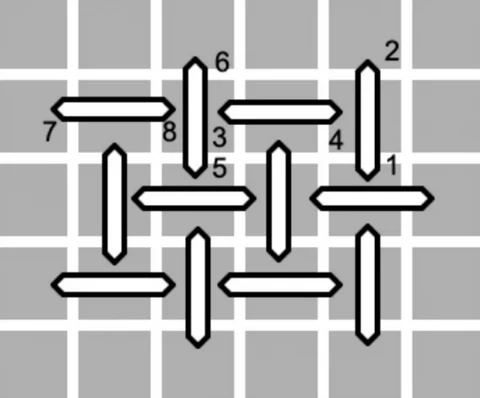 Reverse basketweave stitch diagram