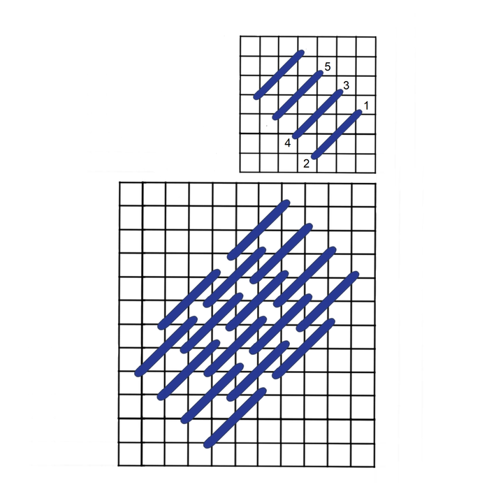 Reversed diagonal brick
