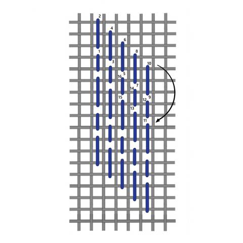 Reversed double twill stitch diagram