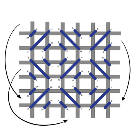 Reversed mosaic stitch diagram