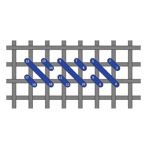 Reversed mosaic stitch diagram