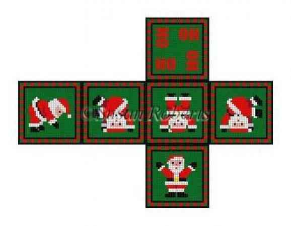 Cube Ornament - Tumbling Santas