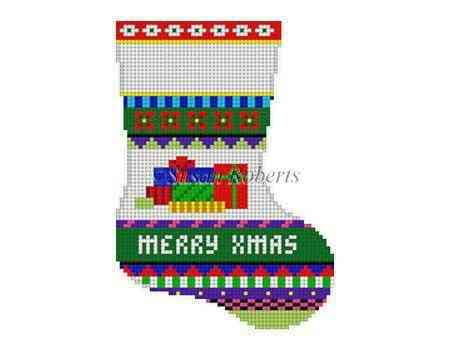 Mini Stocking - Bold Stripe Presents