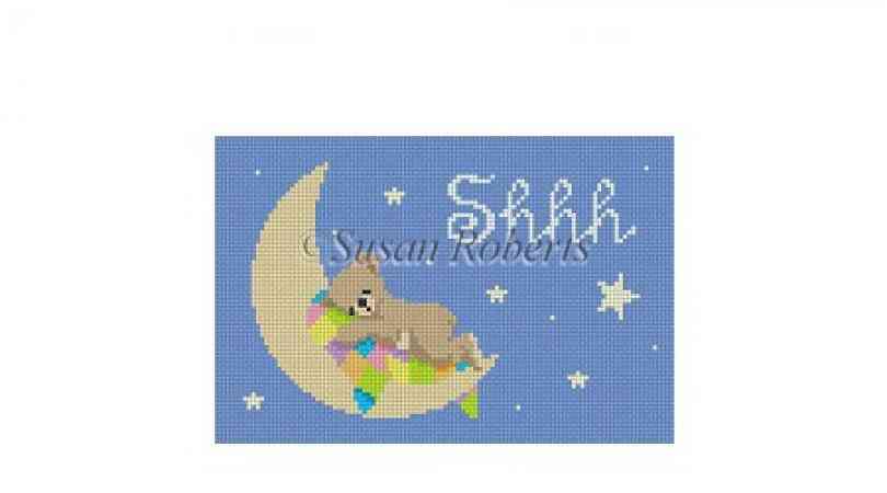 "Shhh" - Bear Sleeping on Moon