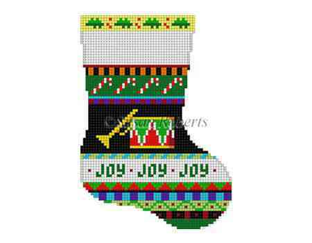 Bold Stripe Drum & Horn, mini stocking