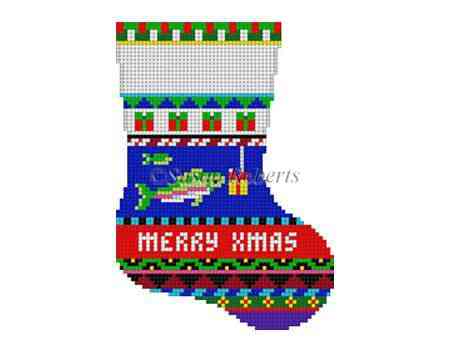Bold Stripe Fish Present, mini stocking