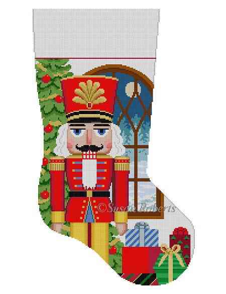 Nutcracker In Window, stocking