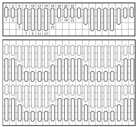 Satin stripe stitch diagram