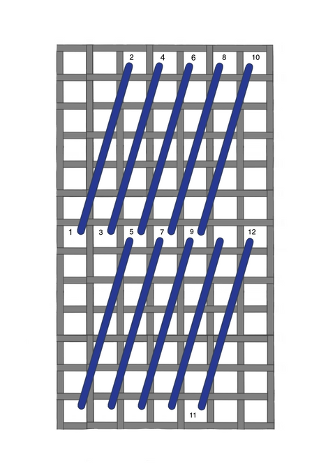 Slanted gobelin 6x2 stitch diagram