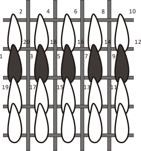 Split gobelin stitch diagram