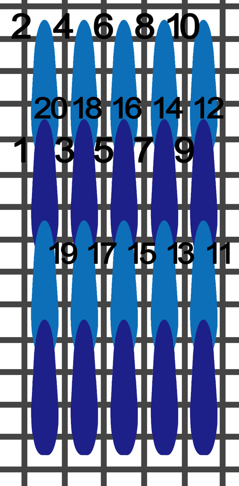 Split gobelin variation stitch diagram