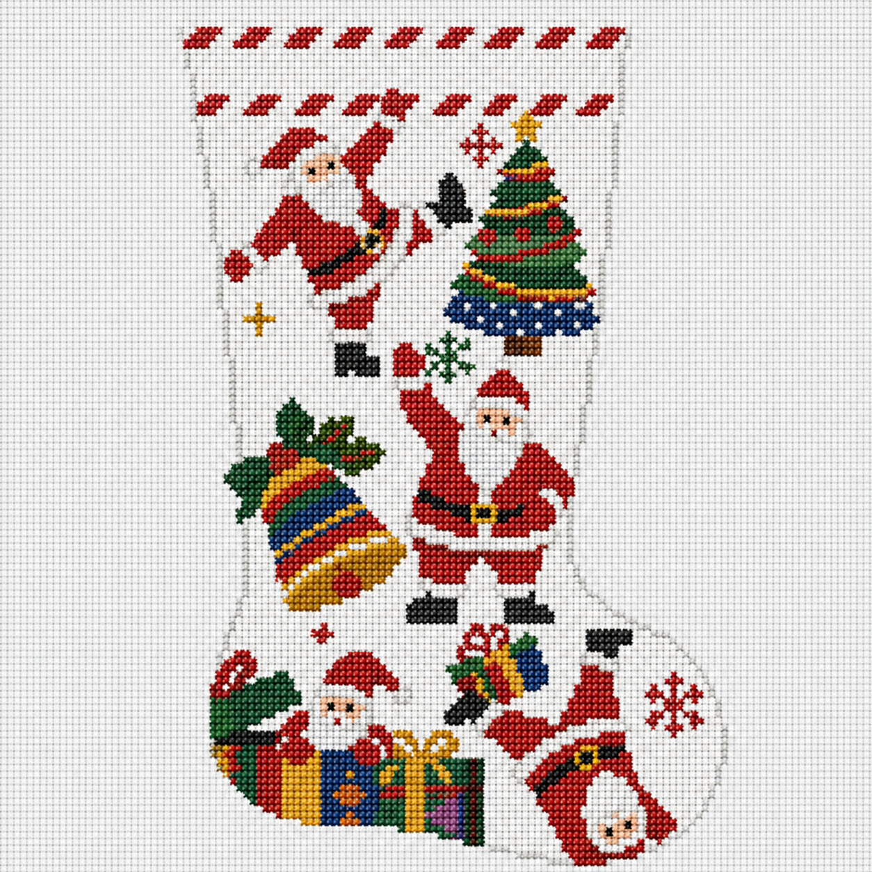 Stocking - Tumbling Santas