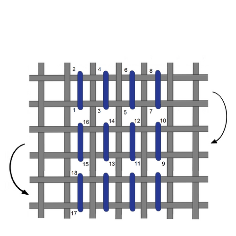 Straight gobelin stitch diagram