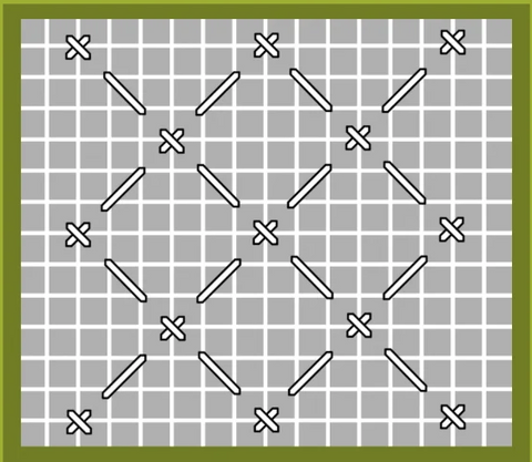 Trellis cross stitch diagram
