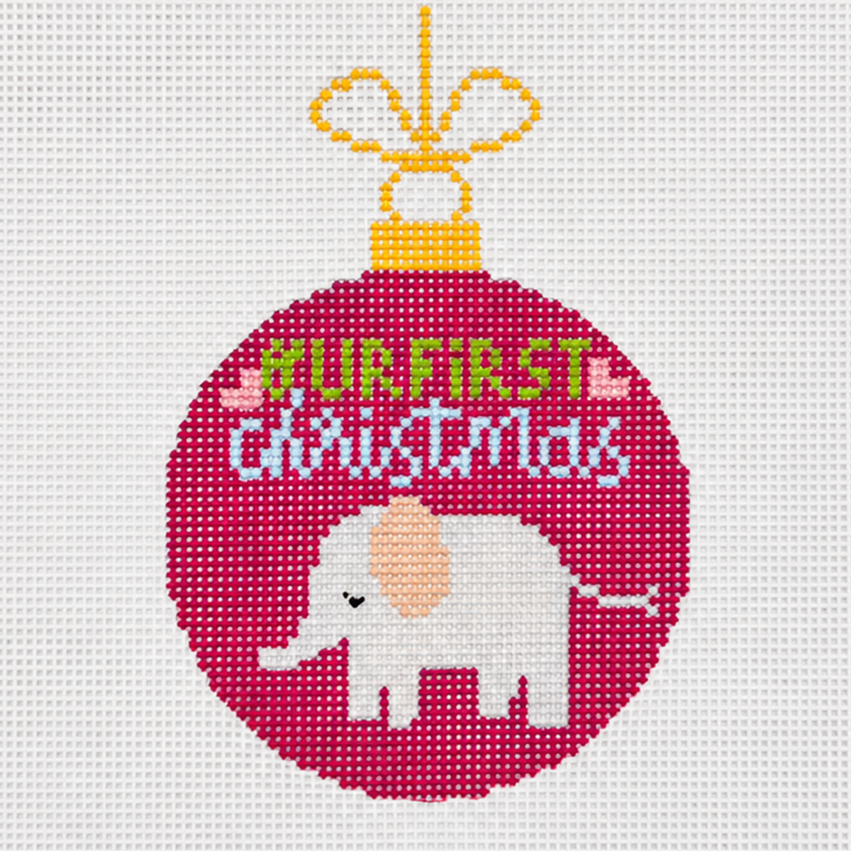 Cheery 'Our First Christmas' Elephant Ornament